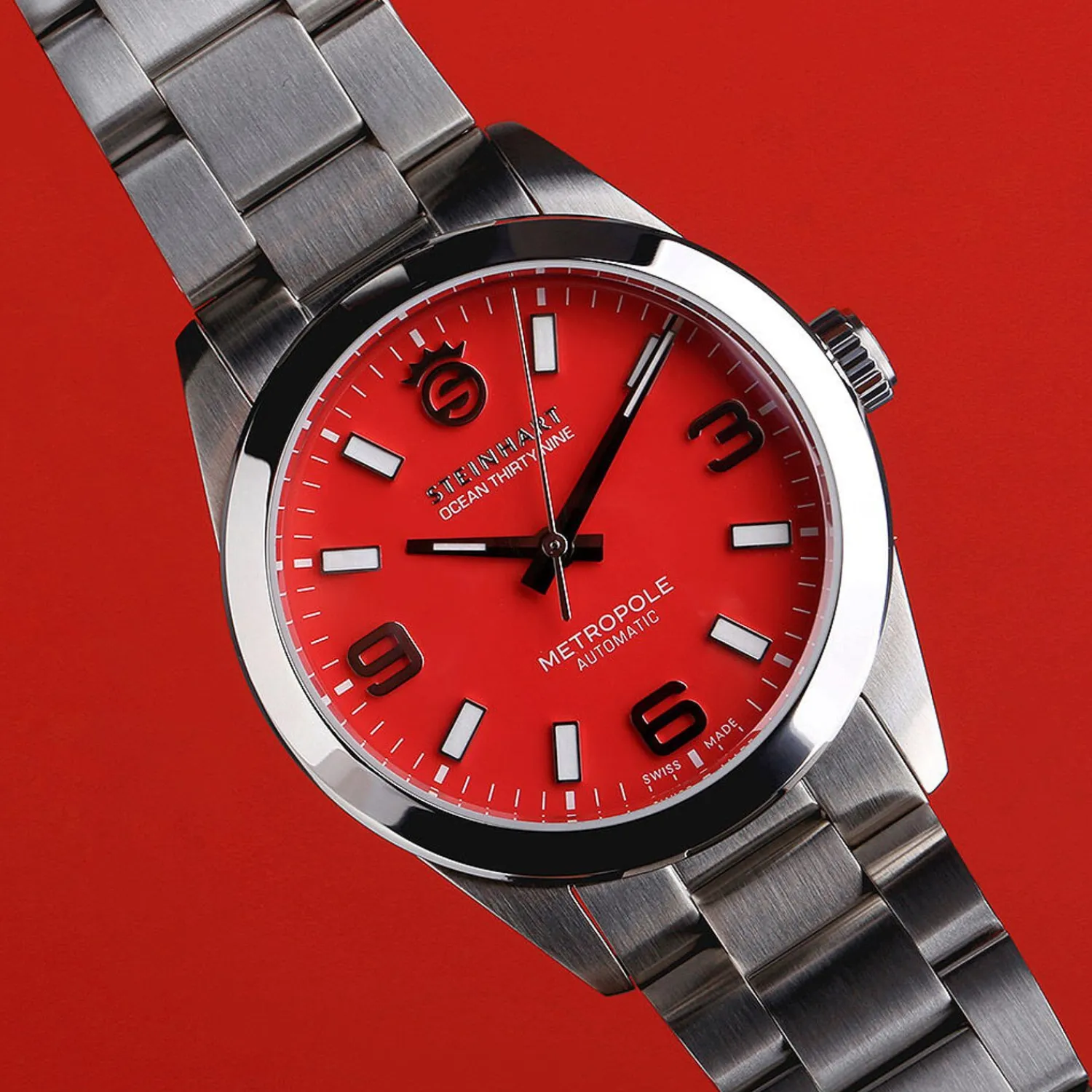 Steinhart Watches Duikhorloges 39 Mm^Oceaan 39 Metropole Rood