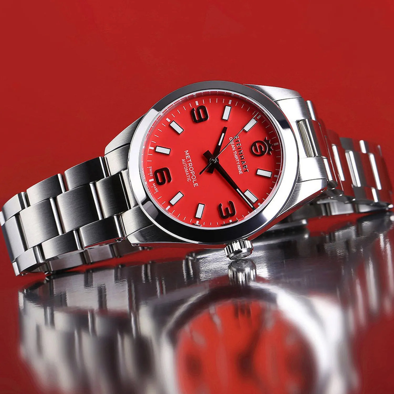 Steinhart Watches Duikhorloges 39 Mm^Oceaan 39 Metropole Rood