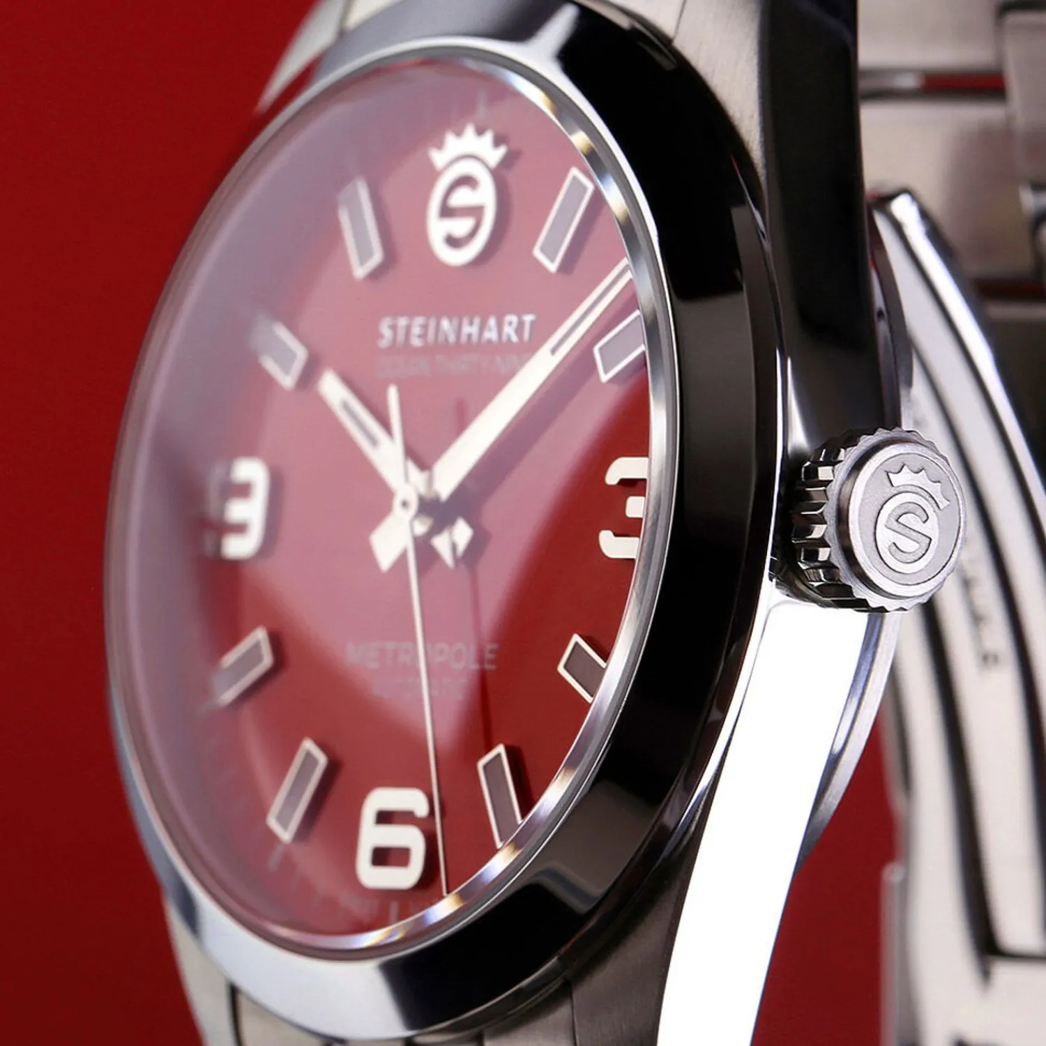 Steinhart Watches Duikhorloges 39 Mm^Oceaan 39 Metropole Rood
