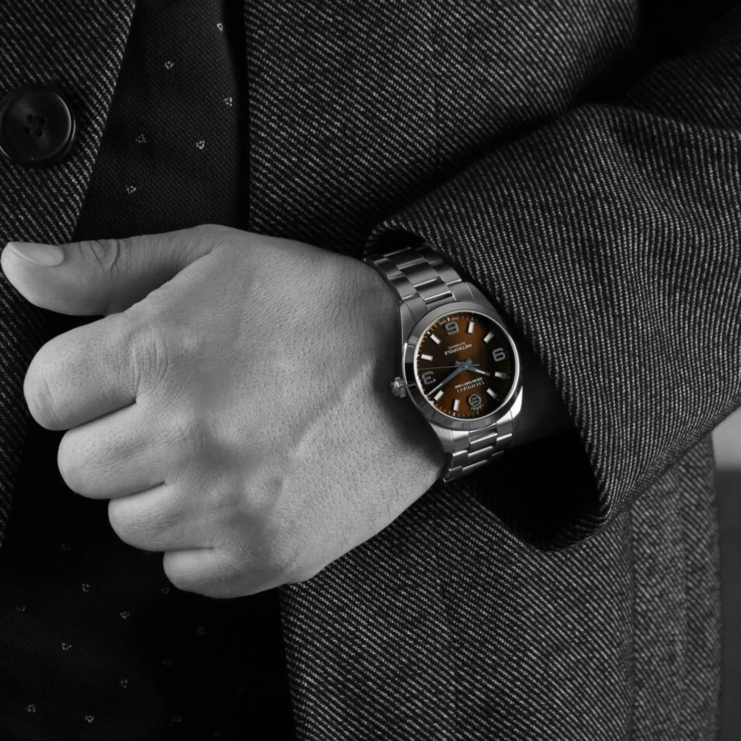 Steinhart Watches Duikhorloges 39 Mm^Oceaan 39 Metropole Sunray Chocolade