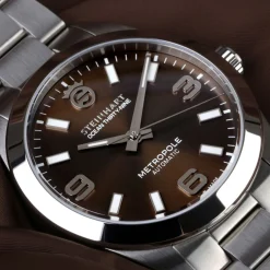 Steinhart Watches Duikhorloges 39 Mm^Oceaan 39 Metropole Sunray Chocolade