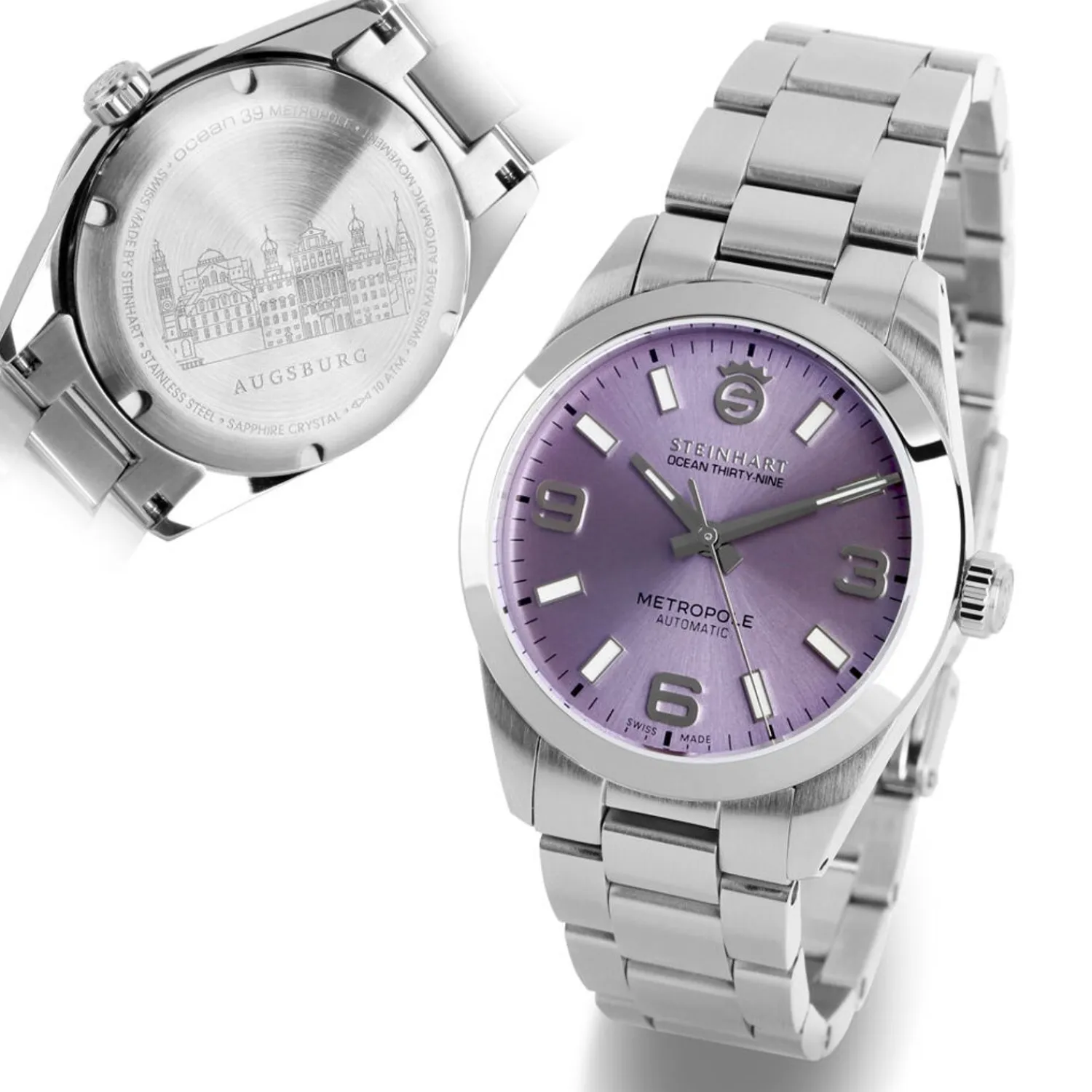 Steinhart Watches Duikhorloges 39 Mm^Oceaan 39 Metropole Sunray Paars