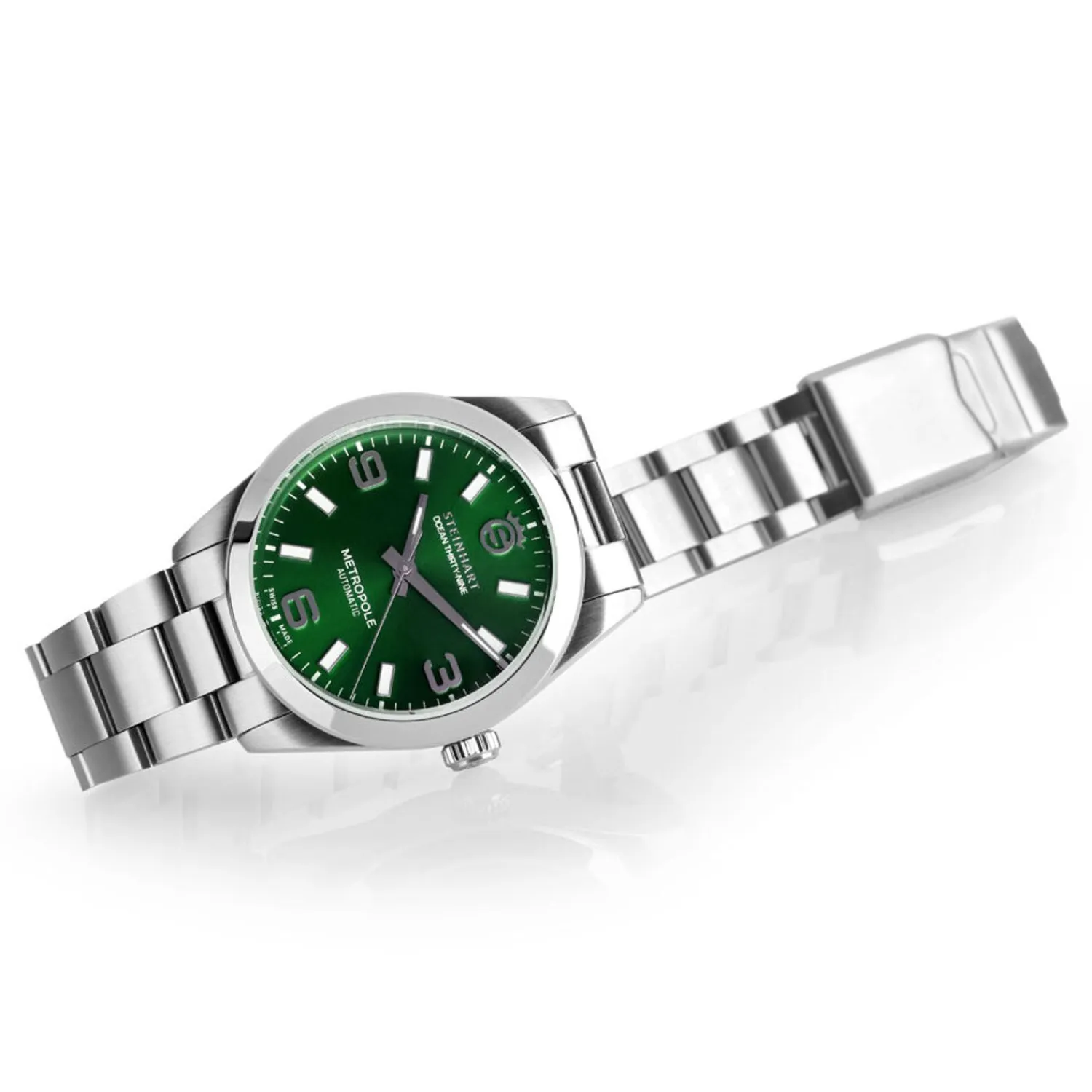 Steinhart Watches Duikhorloges 39 Mm^Oceaan 39 Metropole Zonnestraalgroen
