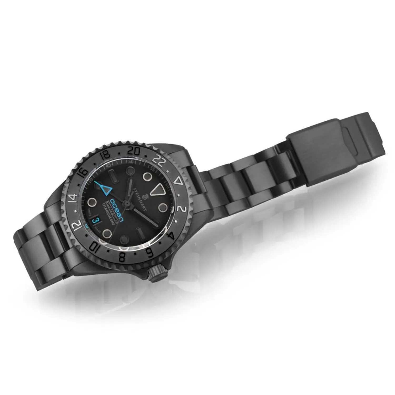 Steinhart Watches Duikhorloges 39 Mm^Oceaan 39 Titanium Gmt Phantom Blue