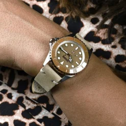 Steinhart Watches Dameshorloges^Ocean 39 Beige Keramiek Duikhorloge