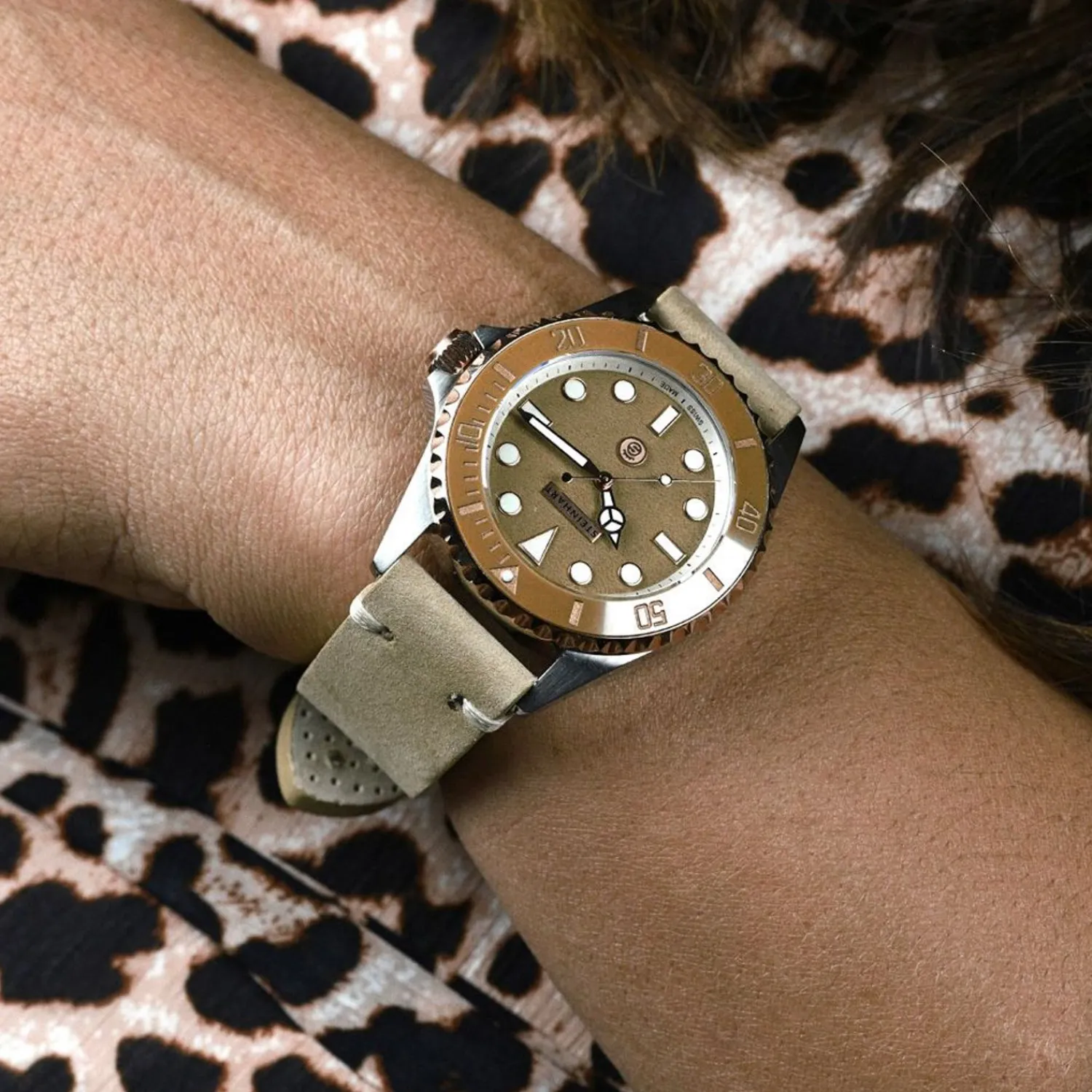 Steinhart Watches Duikhorloges 39 Mm^Ocean 39 Beige Keramiek Duikhorloge