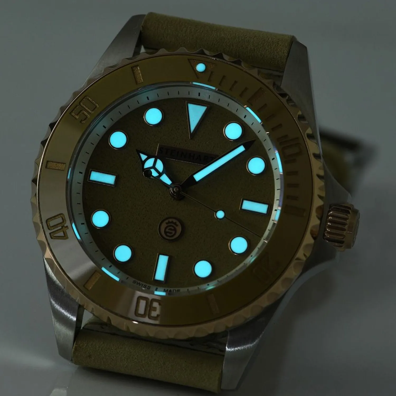 Steinhart Watches Duikhorloges 39 Mm^Ocean 39 Beige Keramiek Duikhorloge