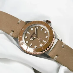 Steinhart Watches Duikhorloges 39 Mm^Ocean 39 Beige Keramiek Duikhorloge