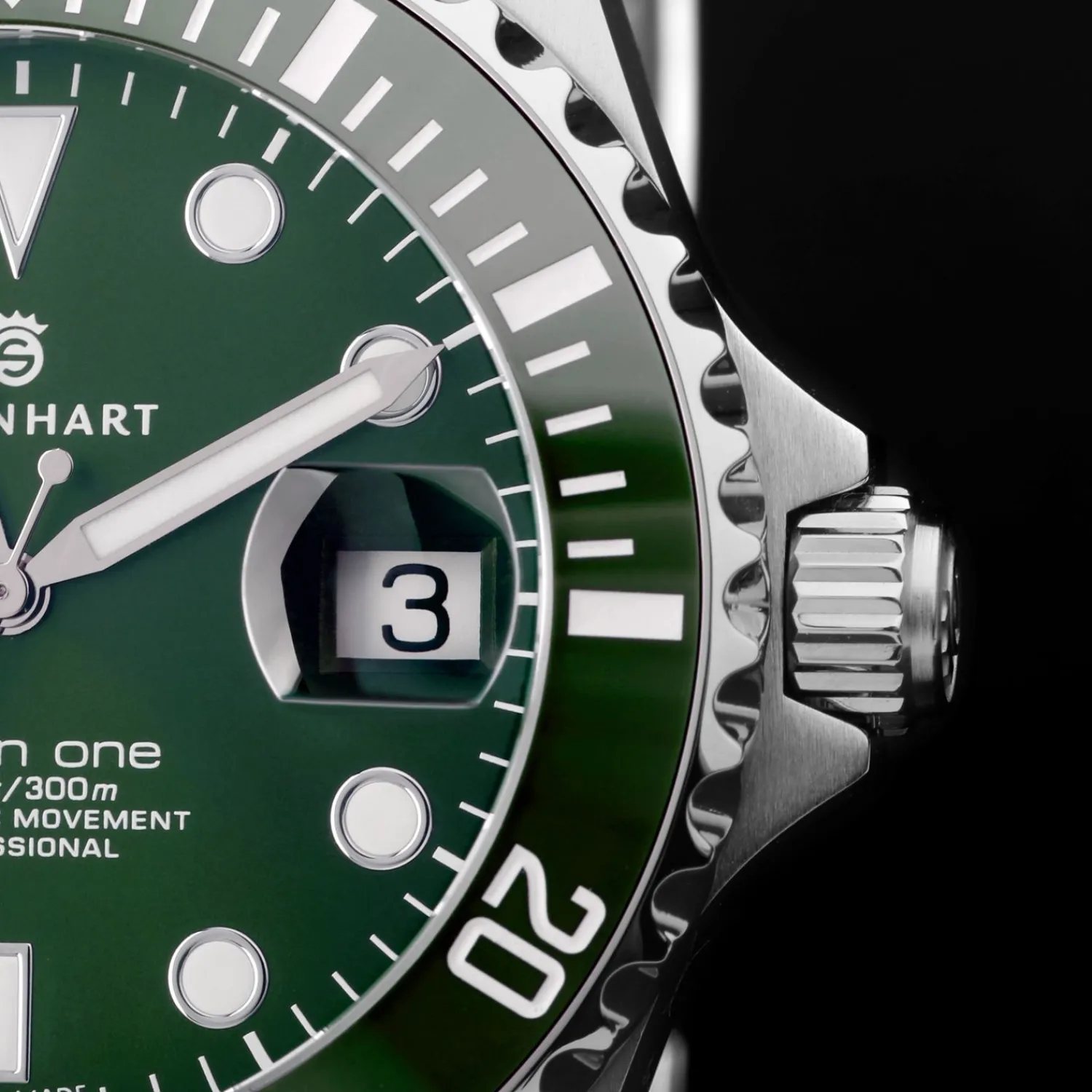 Steinhart Watches Premium Lijn^Ocean 39 Dubbelgroen Keramiek Premium Duikhorloge