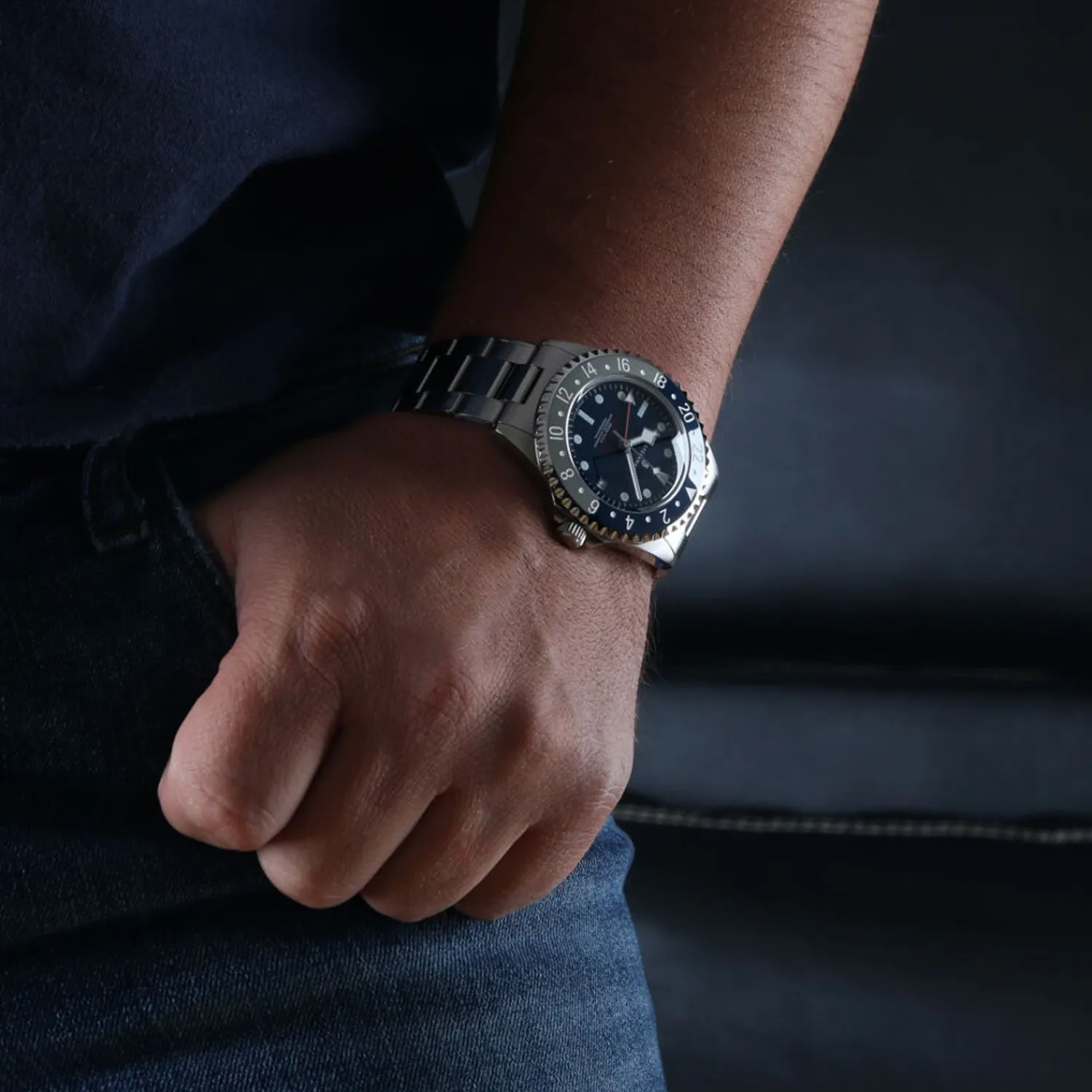 Steinhart Watches Duikhorloges 42 Mm^Ocean 3 Gmt Blauwgrijs Keramiek