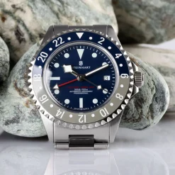 Steinhart Watches Duikhorloges 42 Mm^Ocean 3 Gmt Blauwgrijs Keramiek