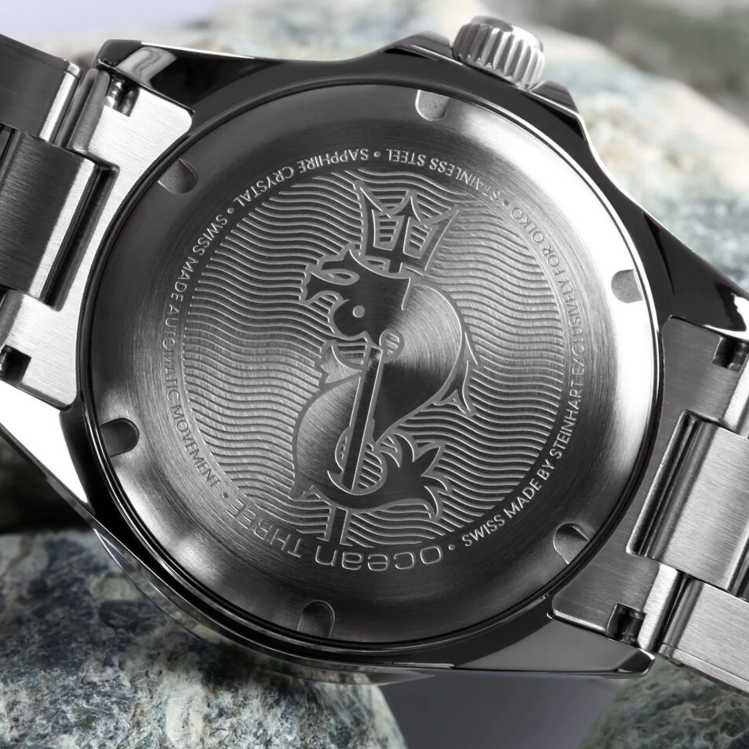 Steinhart Watches Duikhorloges 42 Mm^Ocean 3 Gmt Blauwgrijs Keramiek