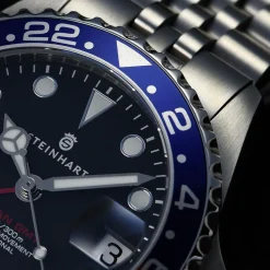 Steinhart Watches Duikhorloges 39 Mm^Ocean 39 Gmt Blauw-Rood .2 Duikhorloge