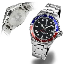Steinhart Watches Duikhorloges 39 Mm^Ocean 39 Gmt Blauw-Rood Duikhorloge