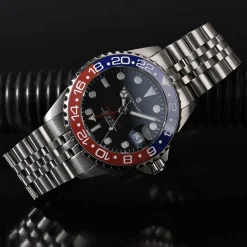 Steinhart Watches Duikhorloges 39 Mm^Ocean 39 Gmt.2 Blauw-Rood Keramiek Duikhorloge