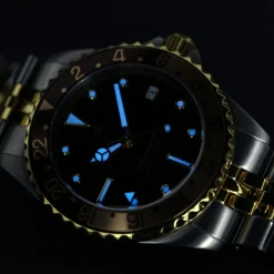 Steinhart Watches Duikhorloges 39 Mm^Ocean 39 Gmt.2 Tweekleurig Chocoladekleurig Duikhorloge