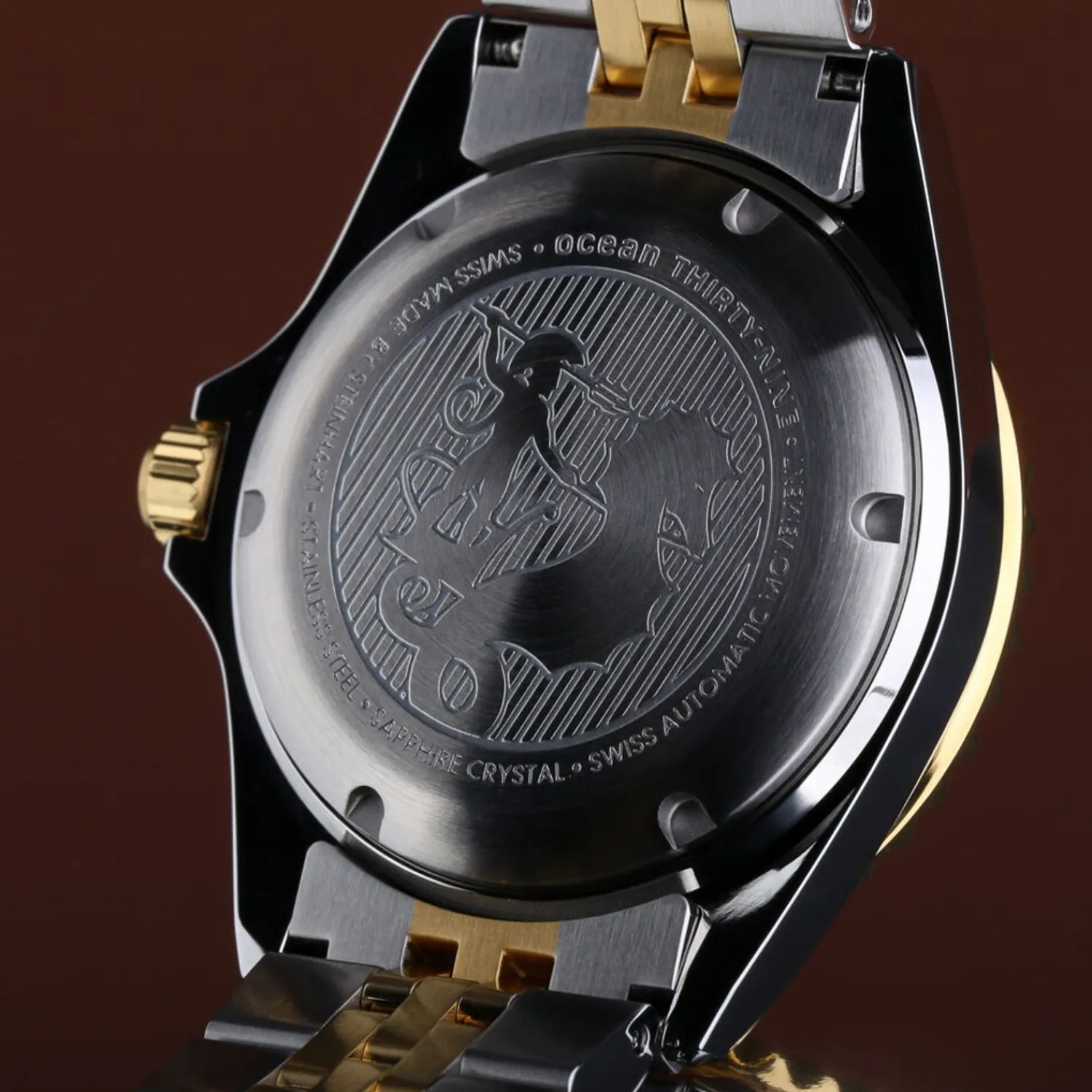 Steinhart Watches Duikhorloges 39 Mm^Ocean 39 Gmt.2 Tweekleurig Chocoladekleurig Duikhorloge