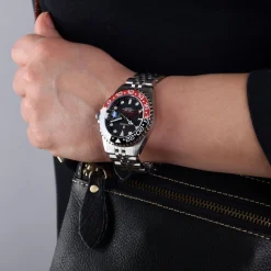 Steinhart Watches Duikhorloges 39 Mm^Ocean 39 Gmt.2 Zwart-Rood Keramiek Duikhorloge