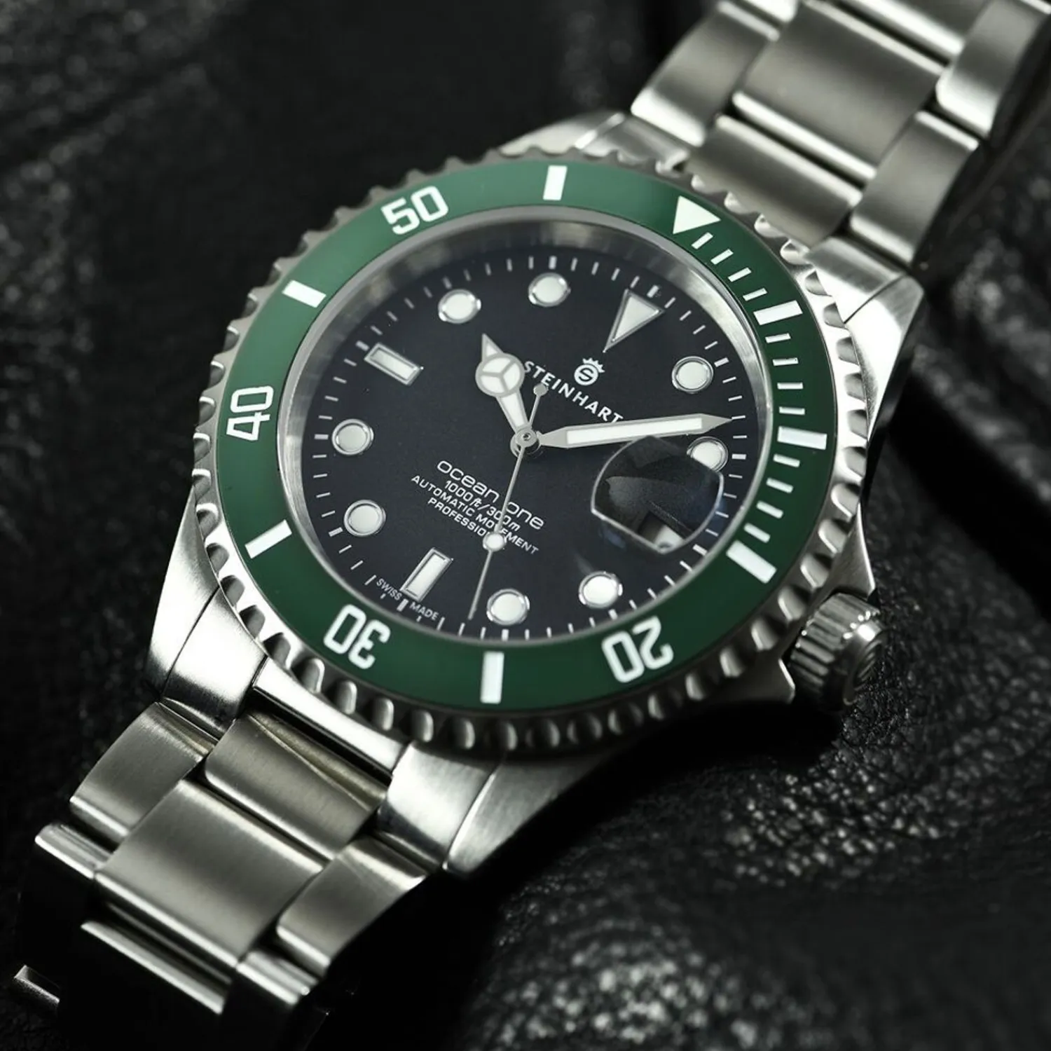 Steinhart Watches Duikhorloges 39 Mm^Ocean 39 Groen Keramiek Duikhorloge