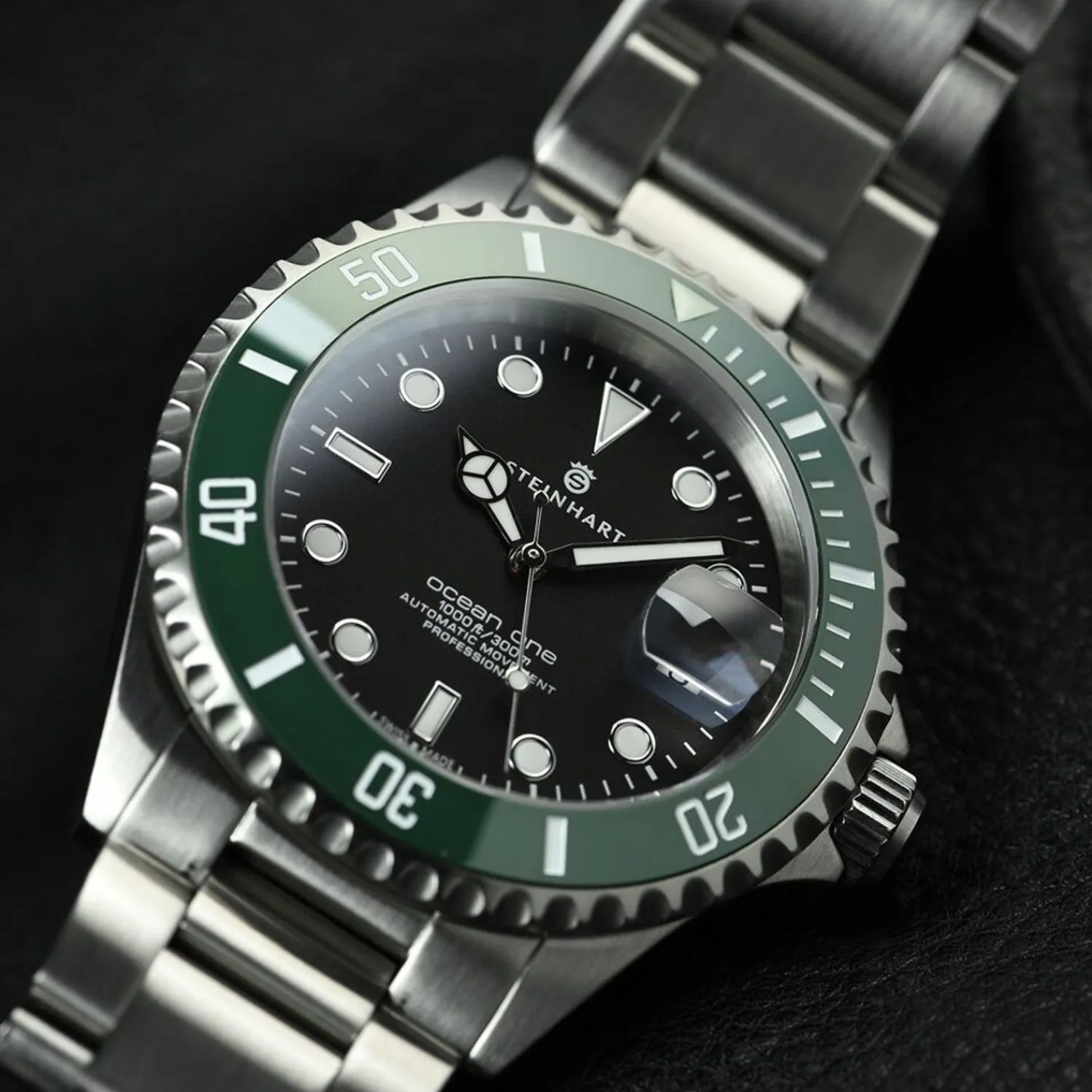 Steinhart Watches Duikhorloges 39 Mm^Ocean 39 Groen Keramiek Duikhorloge