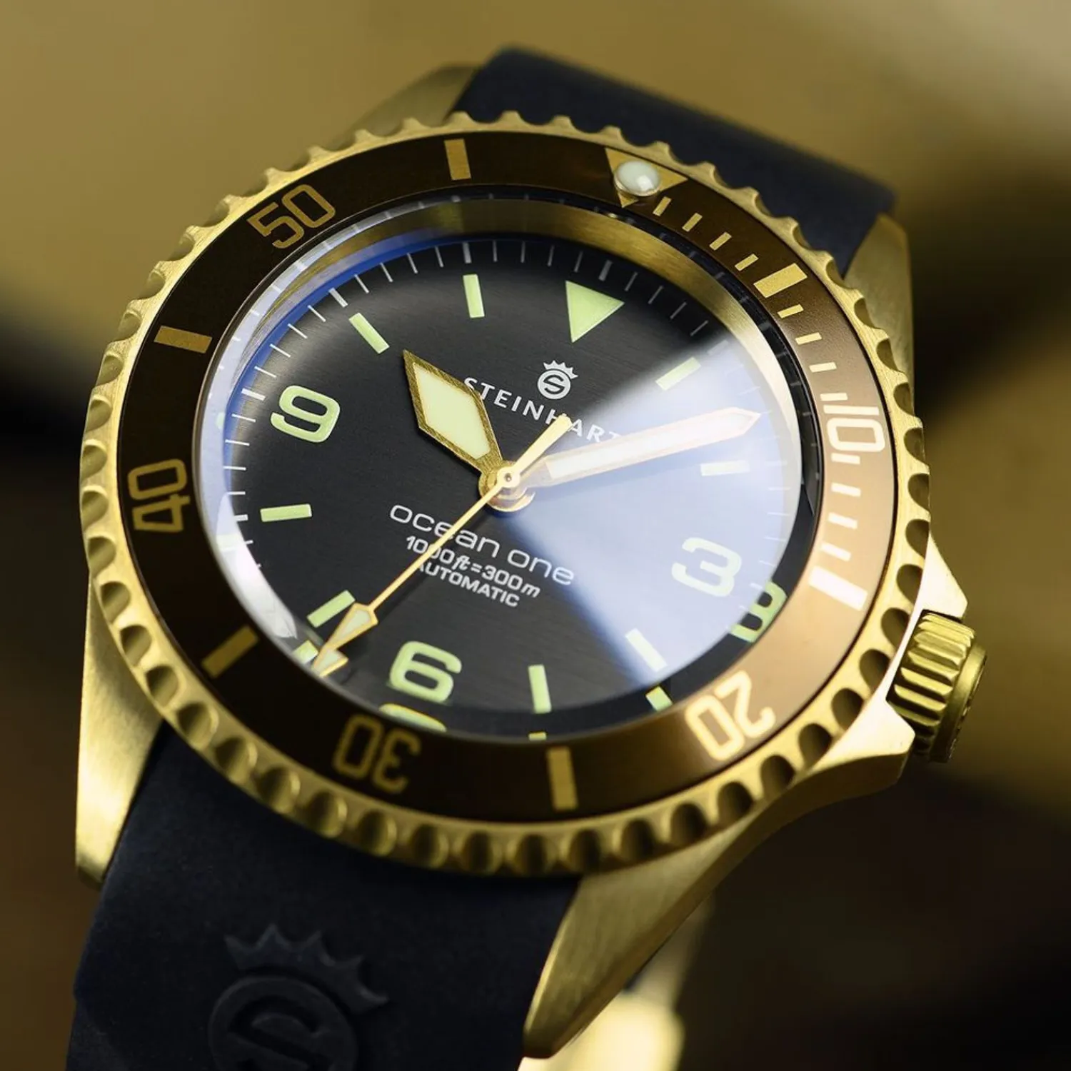 Steinhart Watches Duikhorloges 42 Mm^Ocean One Bronzen Donkerbruin Duikhorloge
