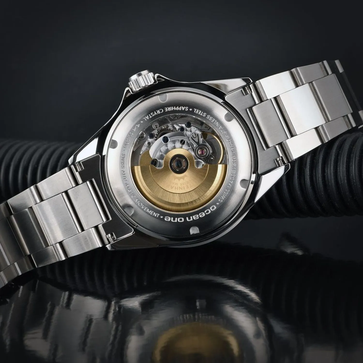 Steinhart Watches Duikhorloges 42 Mm^Ocean One Dubbelgroen Keramiek Premium Duikhorloge