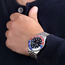 Steinhart Watches Duikhorloges 42 Mm^Ocean One Gmt Blauw-Rood. 2 Keramisch Duikhorloge