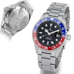 Steinhart Watches Duikhorloges 42 Mm^Ocean One Gmt Blauw-Rood Keramiek Duikhorloge