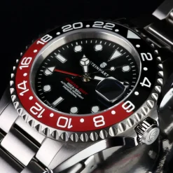 Steinhart Watches Duikhorloges 42 Mm^Ocean One Gmt Zwart-Rood Keramiek Duikhorloge