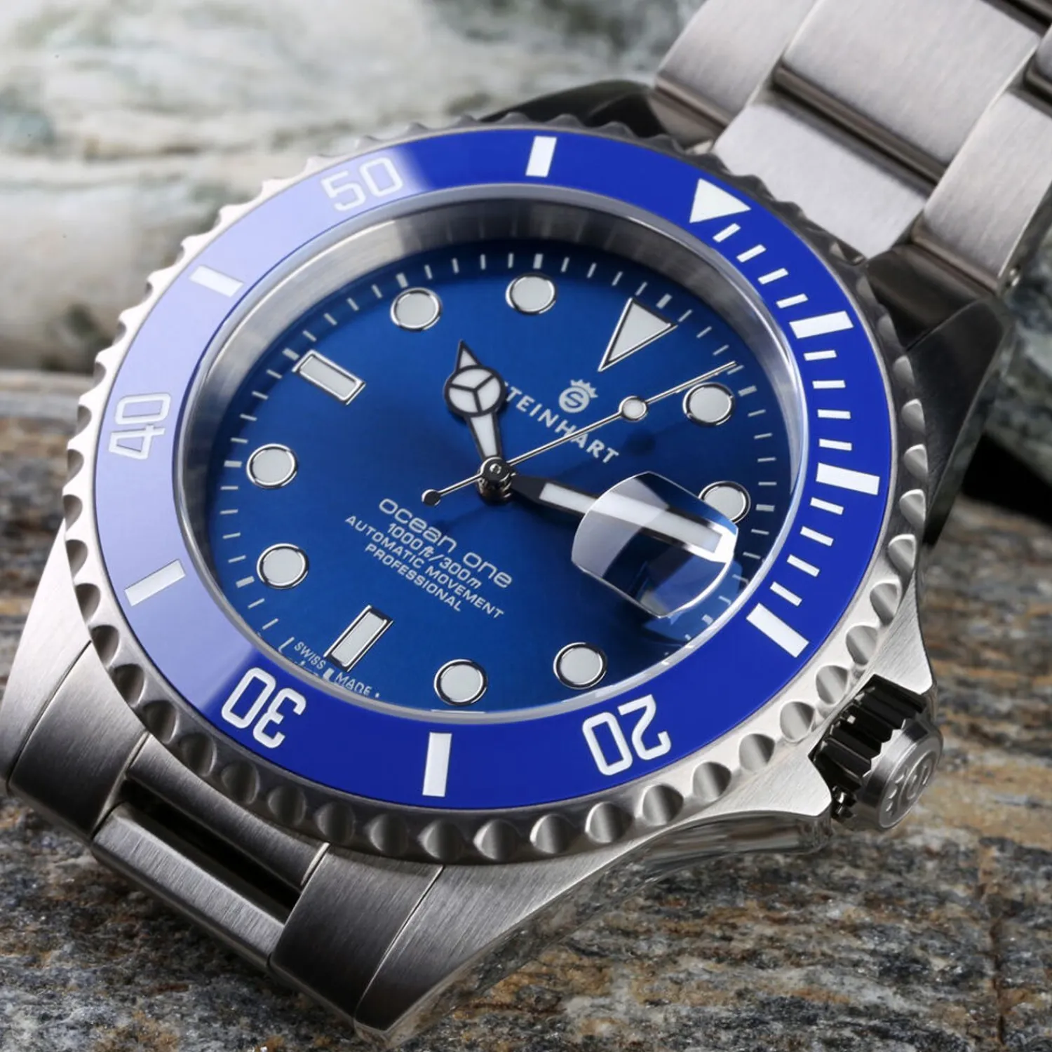 Steinhart Watches Duikhorloges 42 Mm^Ocean One Premium Duikhorloge Van Blauw Keramiek
