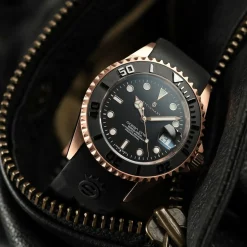 Steinhart Watches Duikhorloges 42 Mm^Ocean One Roze-Gouden Keramiek Duikhorloge