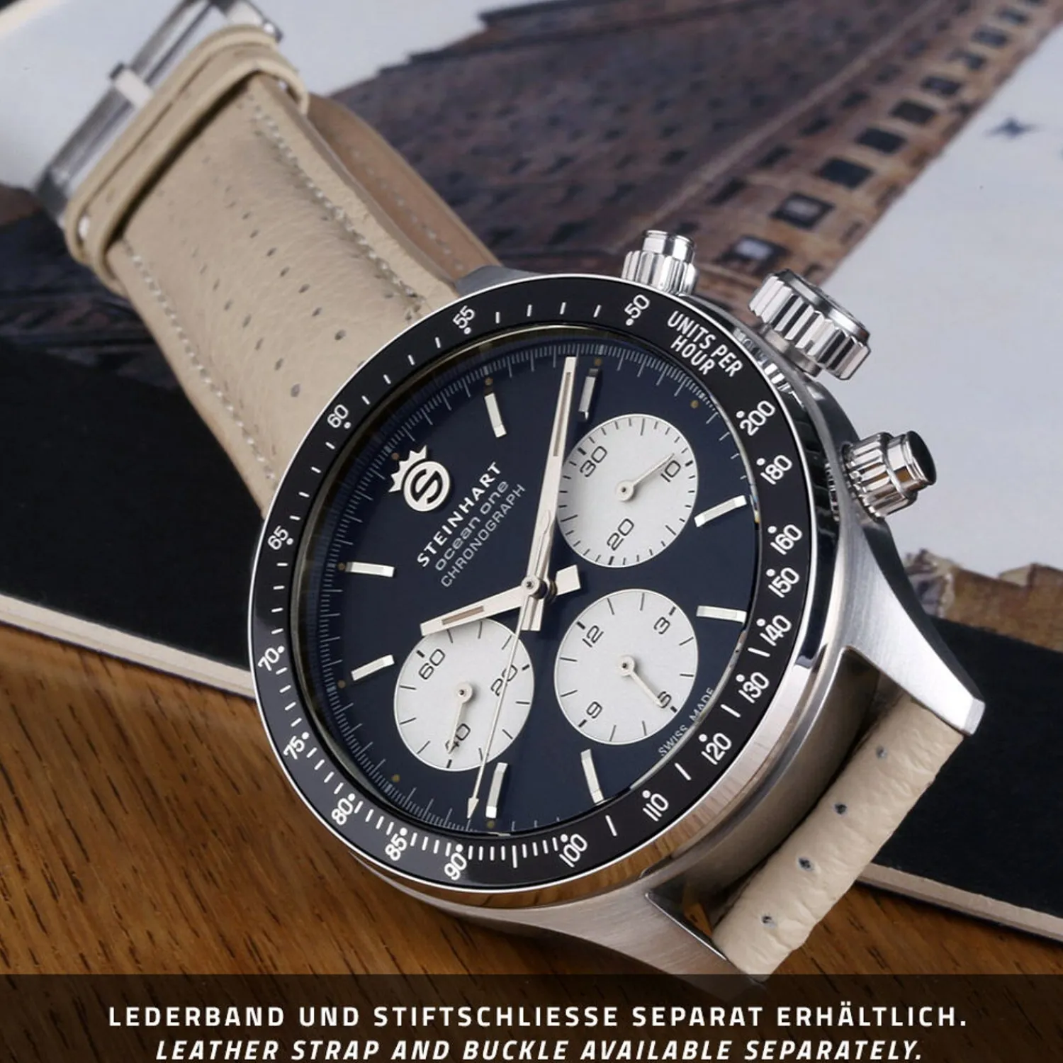 Steinhart Watches Duikhorloges 42 Mm^Ocean One Vintage Chronograaf Ii Zwart