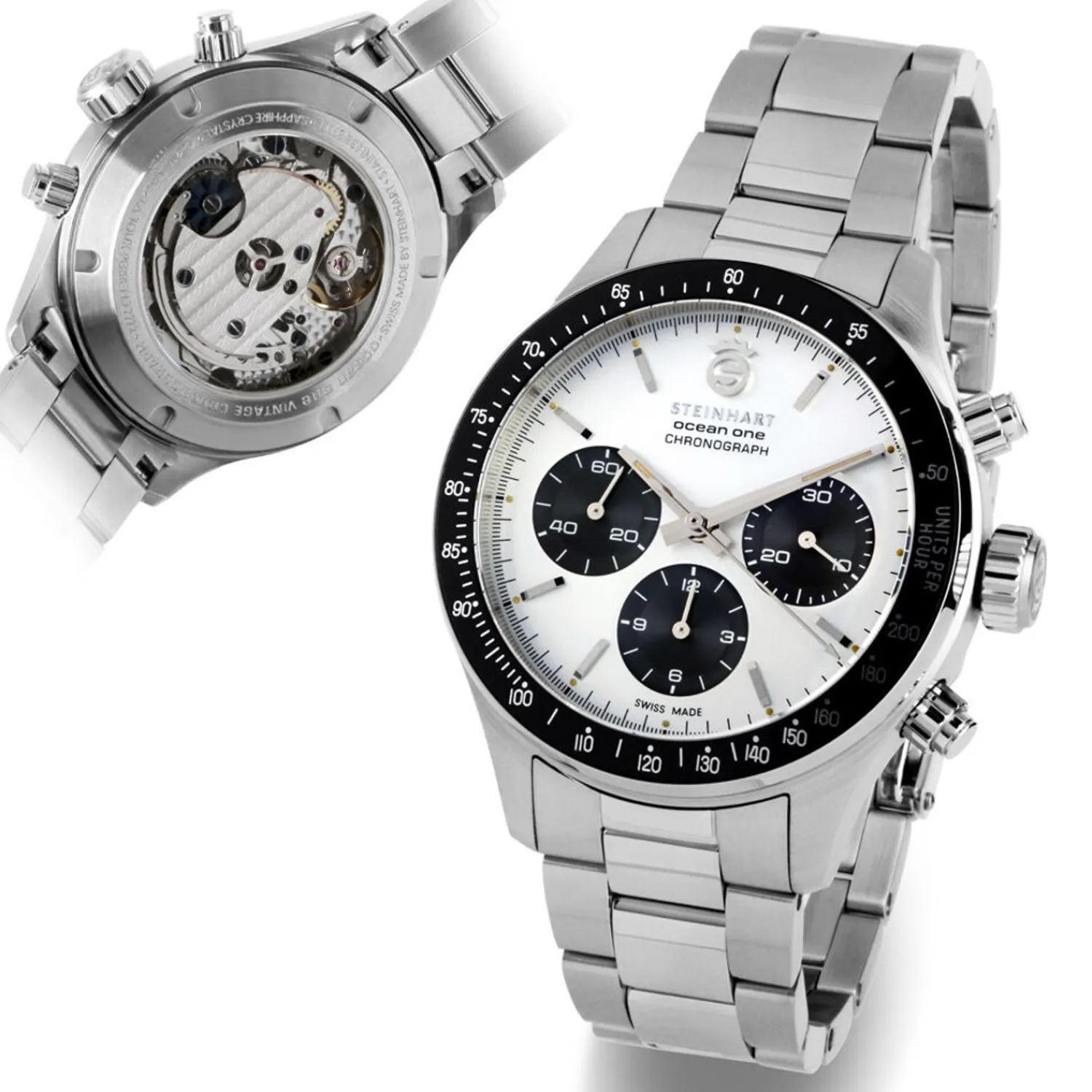 Steinhart Watches Duikhorloges 42 Mm^Ocean One Vintage Chronograaf Ii Zilver