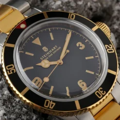 Steinhart Watches Duikhorloges 42 Mm^Ocean One Vintage Tweekleurig Duikhorloge