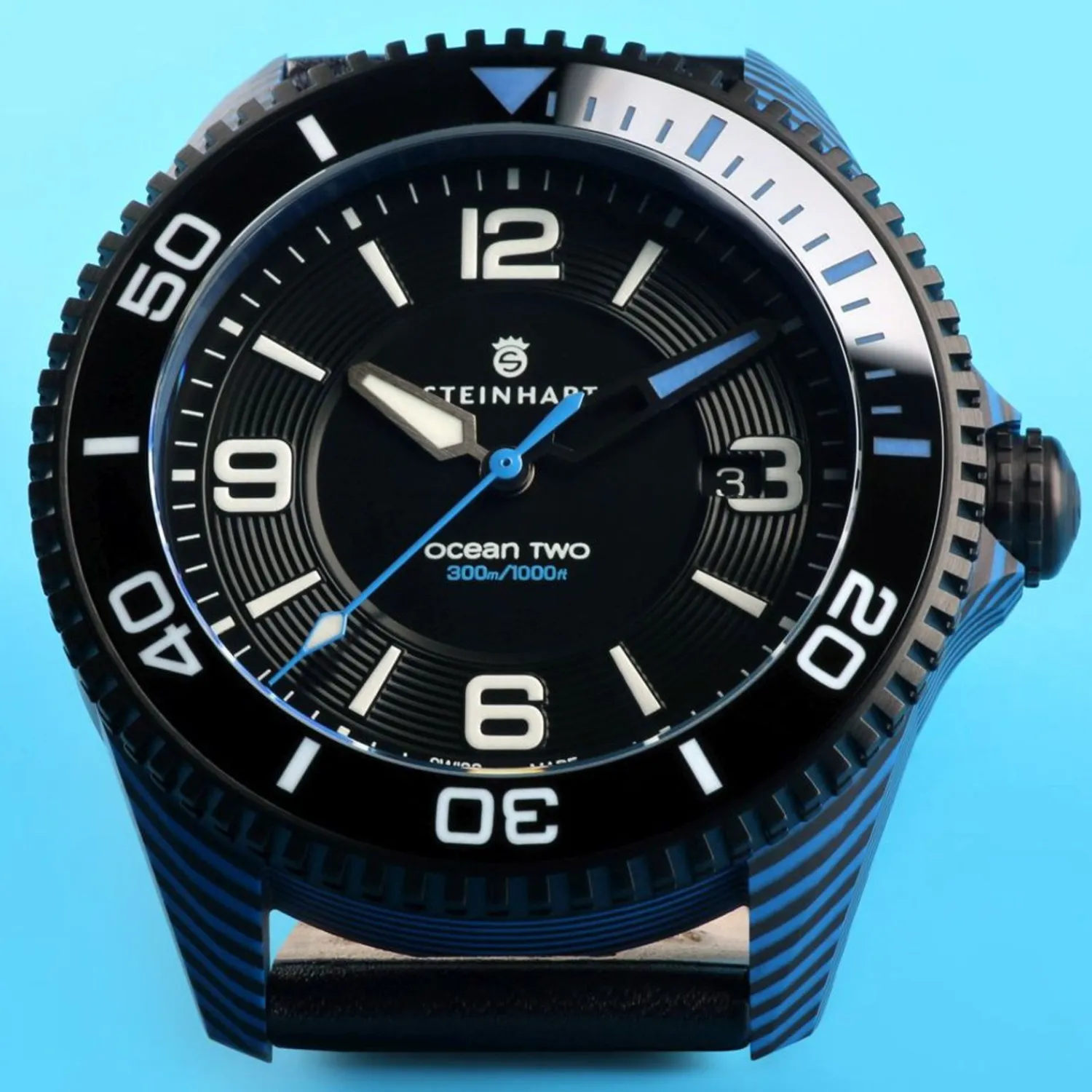 Steinhart Watches Duikhorloges 42 Mm^Ocean 2 Premium Koolstofblauw Duikhorloge