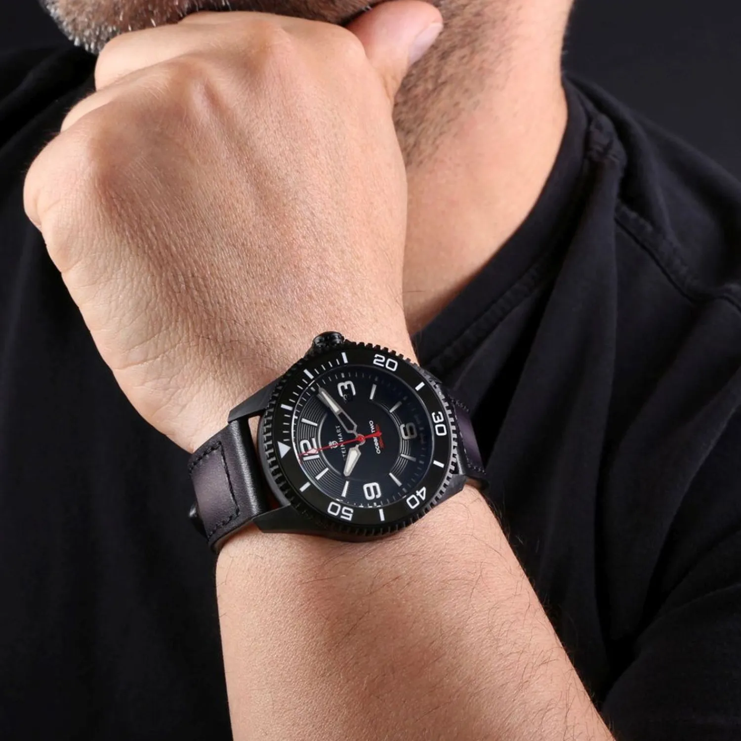 Steinhart Watches Duikhorloges 42 Mm^Ocean 2 Premium Koolstofzwart Duikhorloge