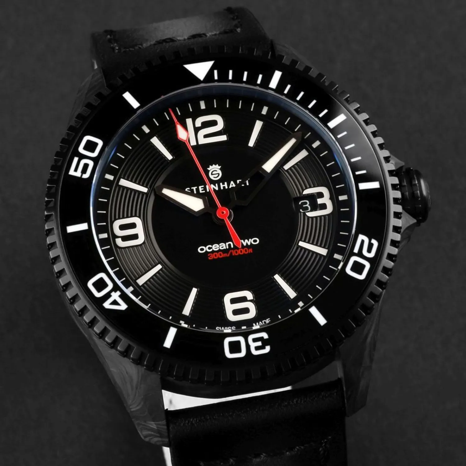 Steinhart Watches Duikhorloges 42 Mm^Ocean 2 Premium Koolstofzwart Duikhorloge