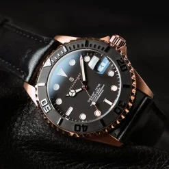 Steinhart Watches Dameshorloges^Ocean 39 Roze-Gouden Keramiek Duikhorloge