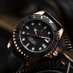 Steinhart Watches Dameshorloges^Ocean 39 Roze-Gouden Keramiek Duikhorloge