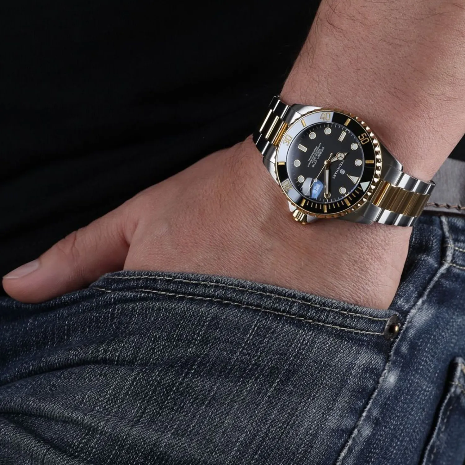 Steinhart Watches Duikhorloges 39 Mm^Ocean 39 Tweekleurig Duikhorloge