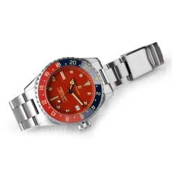Steinhart Watches Duikhorloges 39 Mm^Ocean 39 Vintage Gmt Premium Rood Keramiek Duikhorloge