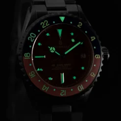 Steinhart Watches Duikhorloges 39 Mm^Ocean 39 Vintage Gmt Premium Rood Keramiek Duikhorloge