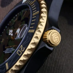 Steinhart Watches Duikhorloges 39 Mm^Ocean 39 Zwart Militair Camouflageduikhorloge