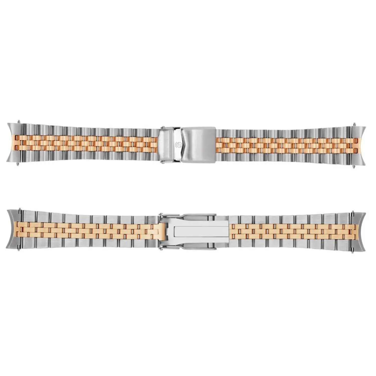 Steinhart Watches Metalen Armbanden^Roestvrij Stalen Armband Tweekleurig Gesatineerd 22/18 5 Lijnen Incl. Eindlinks