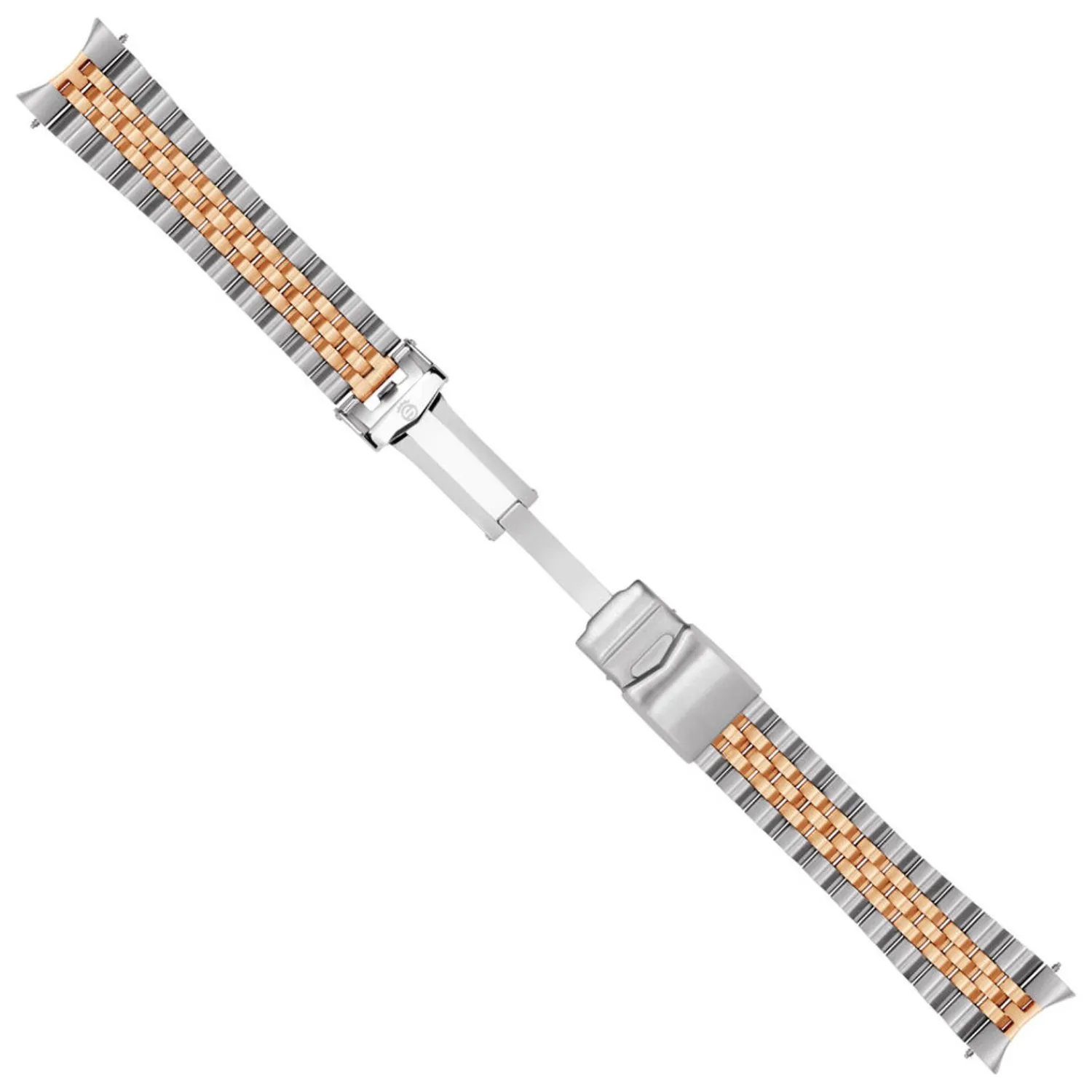Steinhart Watches Metalen Armbanden^Roestvrij Stalen Armband Tweekleurig Gesatineerd 22/18 5 Lijnen Incl. Eindlinks