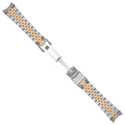Steinhart Watches Metalen Armbanden^Roestvrij Stalen Armband Tweekleurig Gesatineerd 22/18 5 Lijnen Incl. Eindlinks