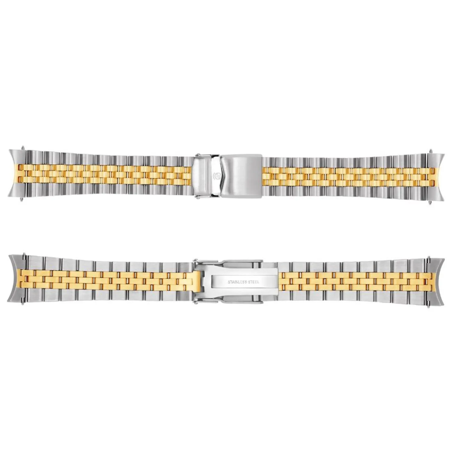 Steinhart Watches Metalen Armbanden^Roestvrij Stalen Armband 20X16 Mm Tweekleurig Gesatineerd 5 Schakels Voor Oceaan 39 Incl. Einde Koppelingen