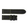 Steinhart Watches Bandjes 24 Mm^Rubberen Band Zwart Met Gele Stiksels Maat M