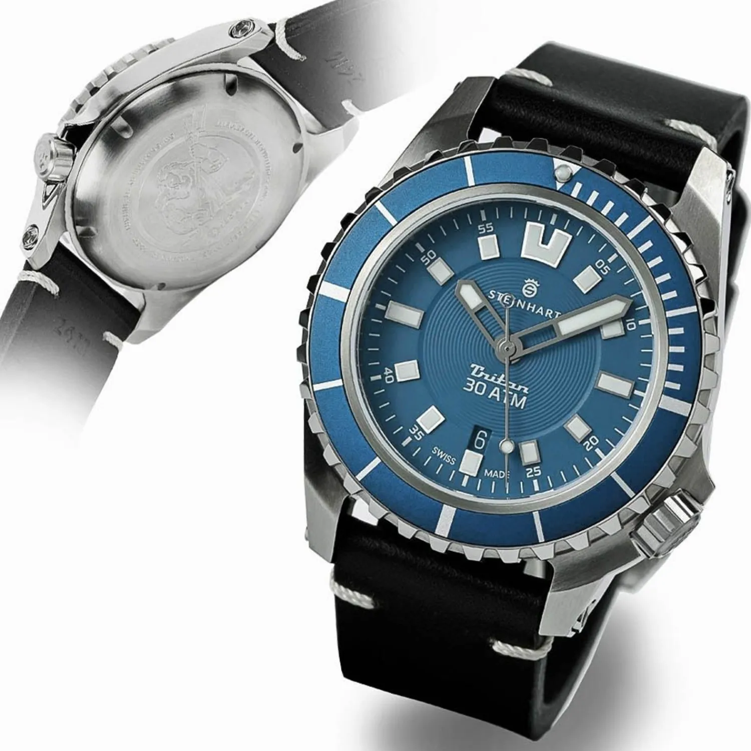 Steinhart Watches Duikhorloges 44 Mm^Triton 30 Atm Blauw Duikhorloge