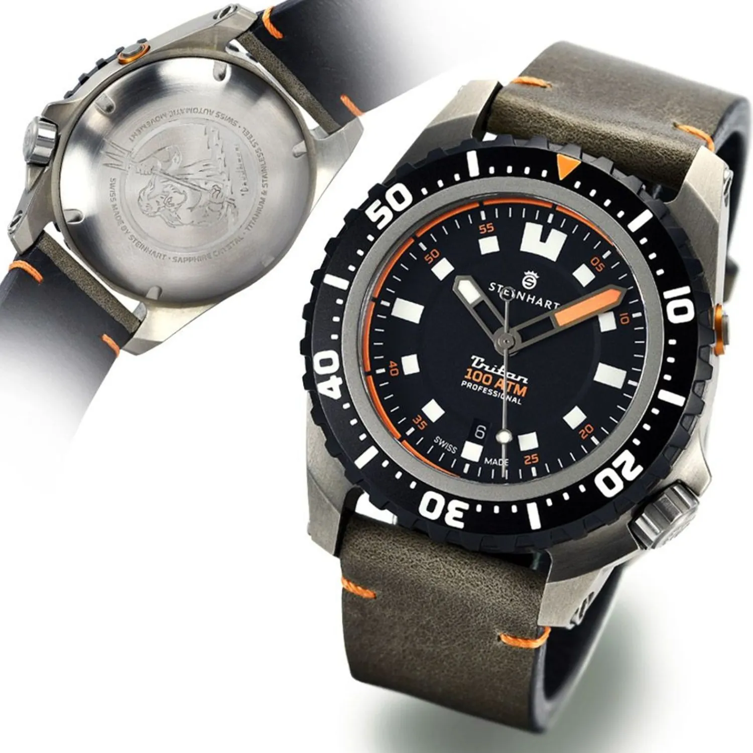 Steinhart Watches Duikhorloges 44 Mm^Triton 1000 Titanium Duikhorloge